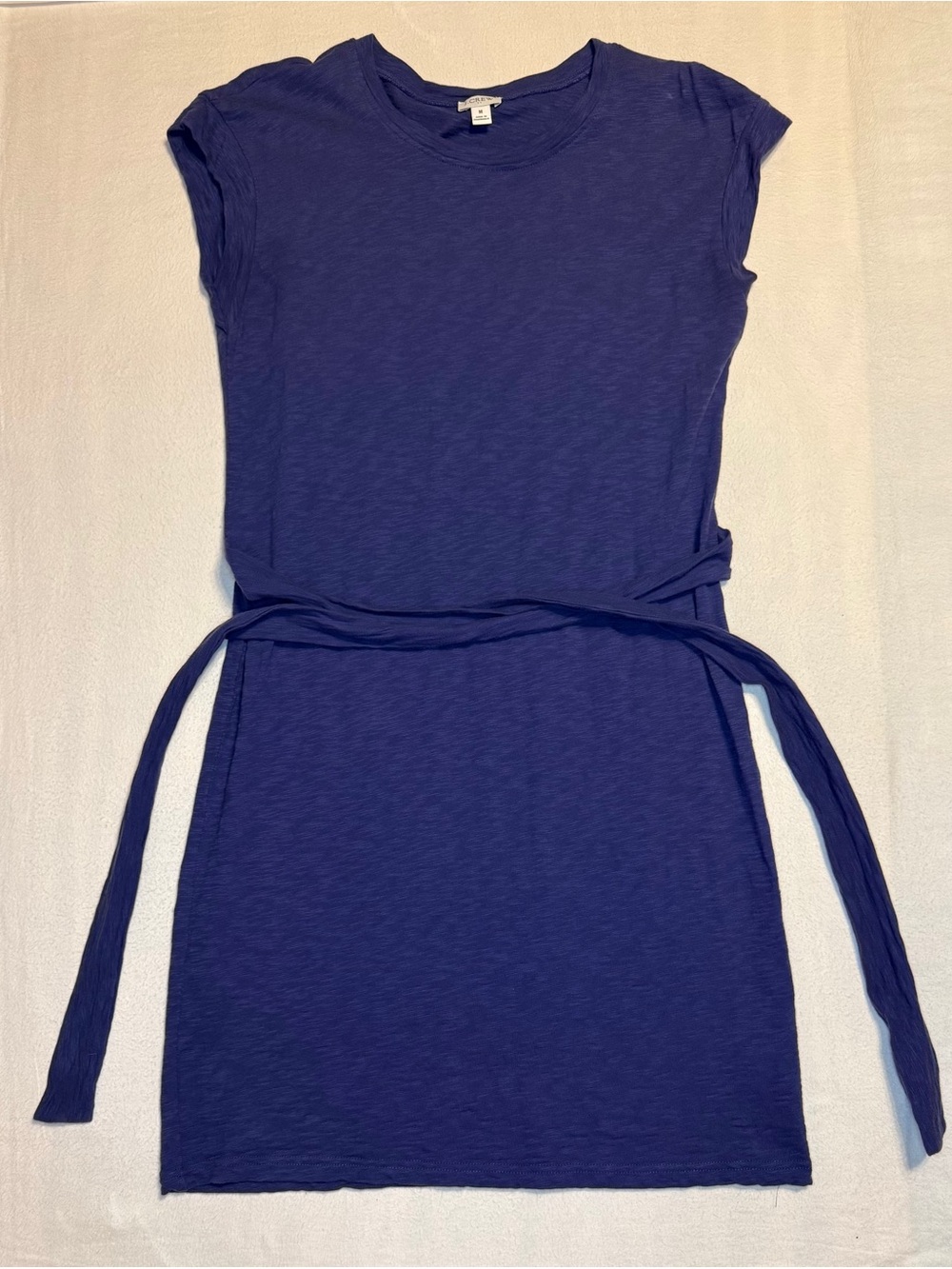 J Crew Purple Cotton Tie Waist Dress